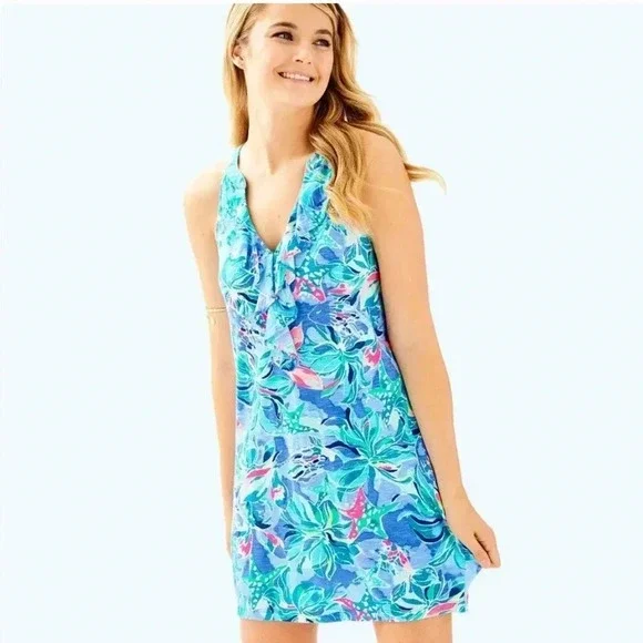 Lilly Pulitzer Shay Dress in Celestial Seas Size Medium - Picture 1 of 6